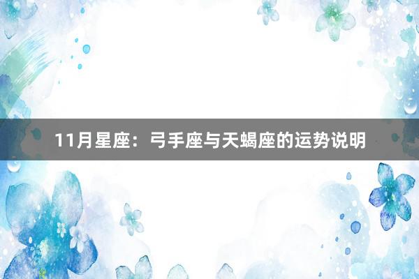 11月星座：弓手座与天蝎座的运势说明