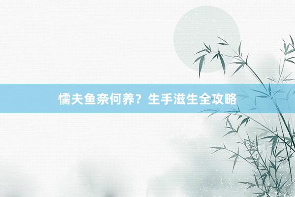 懦夫鱼奈何养？生手滋生全攻略